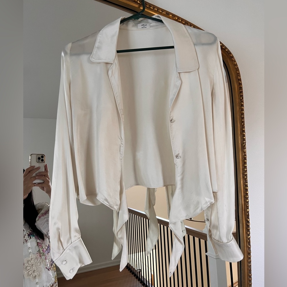 Aritzia Wilfred Front Tie Blouse XS